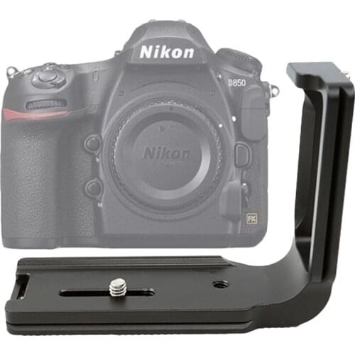 FITTEST Quick Release L Plate Bracket CNC Aluminum 1/4'' Universal Vertical Shoot Base Holder for Nikon D850 Camera Accessories