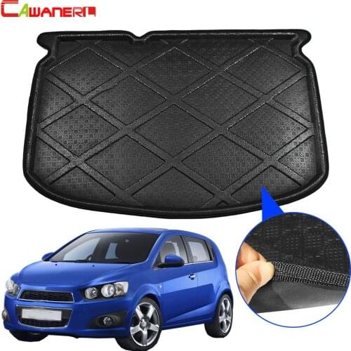 Cawanerl Car Rear Trunk Mat Floor Luggage Boot Tray Liner Cargo Carpet Mud Kick Pad For Chevrolet Aveo T300 Hatchback 2011-2015