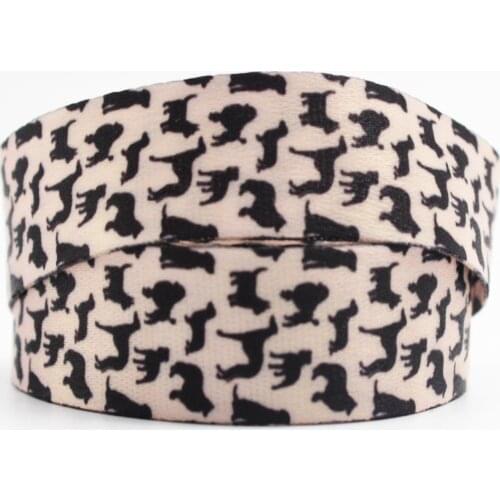 Black Dog Print Lanyard Ribbon Badge Id Lanyard/mobile Phone Strap/key Chain with Keychain Neck 10mm/16mm/20mm/25mm/35mm