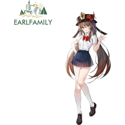 EARLFAMILY 13cm x 5.4cm for Genshin Impact Hu tao Hutao Surfboard Car Sticker Waterproof Car Assessoires JDM Decal Trunk Decor