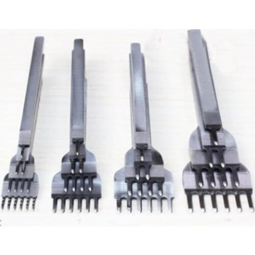3/4/5/6mm 1/2/4/6 prong Diamond Hole Stitching Handwork Leather Tool White Steel Stitching Punch Tool
