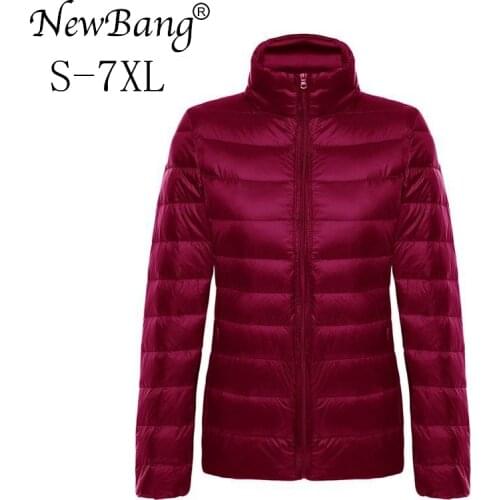 NewBang Brand 5xl 6xl 7XL Women Ultra Light Down Jacket Feather Jacket Plus Womens Overcoat Lightweight Windbreaker Coats