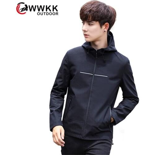 WWKK Light-Weight Waterproof Hiking Jacket Men Sunscreen Sportswear Fashion Breathable Windbreaker Hooded Mountaineering Jackets