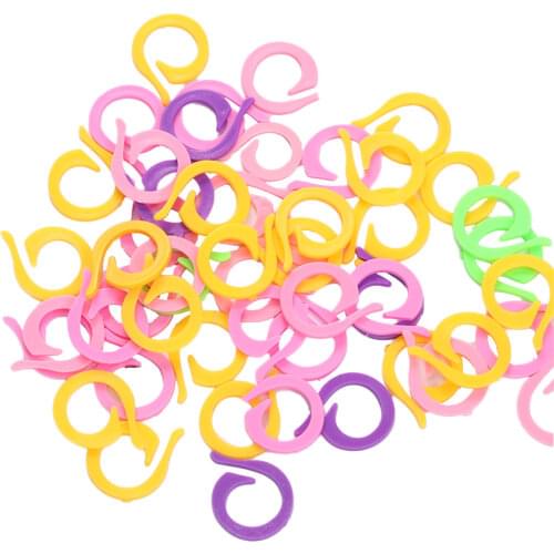 50PCS Colorful Locking Stitch Markers Colorful Plastic Knitting Crochet Locking Markers Crochet Needle Clip Hook Tool