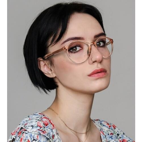 Fashion Round Glasses Frame Women Trending Styles Brand Design Optical Computer Glasses Oculos De Sol Eyewear RW2007