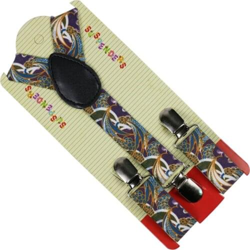 HUOBAO Fashion 2.5cm Wide Blue Children Baby Boys Suits Elastic Suspenders Strap Adjustable Braces Paisley Suspenders Kids