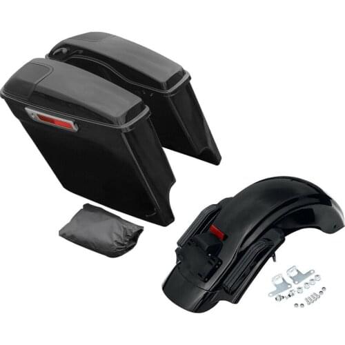 Motorcycle 5" Saddlebag & 5x7" Speaker Lids Rear Fender For Harley Touring Road King Street Glide Electra Glide 2014-2019