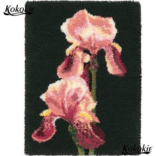 Latch hook kits rug vloerklee diy tapijt cross stitch kits embroidery needlework sets stitch throw flower cushion Crocheting