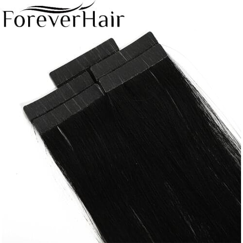 Forever Hair 100% Real Remy Seamless Skin Weft Tape In Hair Human Hair Extension 5 Pcs Only Silky Straight For European Salon