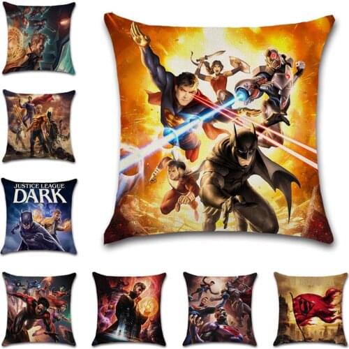 Superhero justice Movies poster printed Cushion Cover decorative Home sofa chair car seat friend office bedroom gift pillowcase