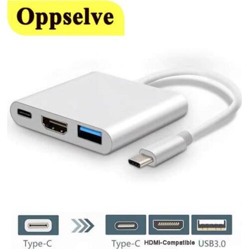 Type C to HDMI-compatible PD USB 3.0 HUB Adapter TypeC Female Charger Adapter Support 4K 1080P for Macbook iPad 2021 Converter