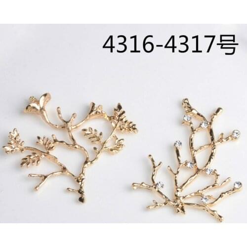 50pcs/lot Fashion Style Gold Color Big Branch Charms Pendants DIY Jewelry Findings Wedding Accessories Pendant