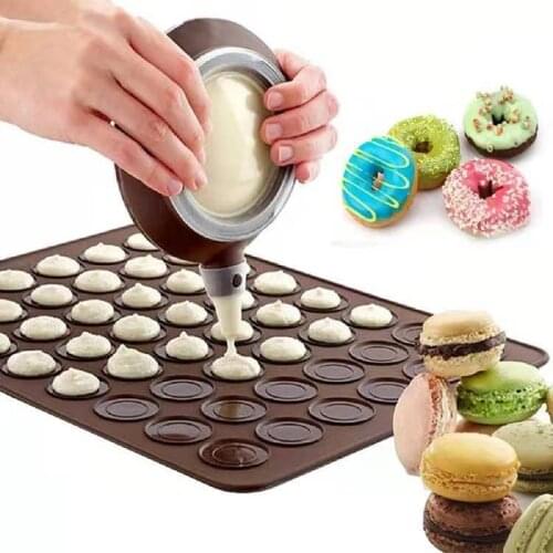 Silicone Macaron Pastry Oven Baking Mould 30/48 Cavity DIY Cake Roll Mat Cake Pad Baking Mat Molds Patisserie 3D Mould Sheet Mat