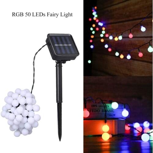 Solar String Lights Outdoor 50 Led Crystal Globe Lights Waterproof Solar Powered Patio Light for Garden Party Decoration