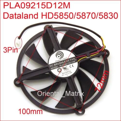 PLA09215D12H PLA09215D12M 12V 0.55A 3Wire 3Pin For Dataland HD5870 HD5850 HD5830 Graphics Card Cooler Cooling Fan