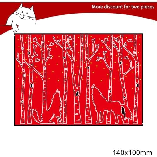 Wolf in The Woods Cutting Dies Stencil Scrapbooking DIY Album Stamp Paper Card Making Decoration Crafts