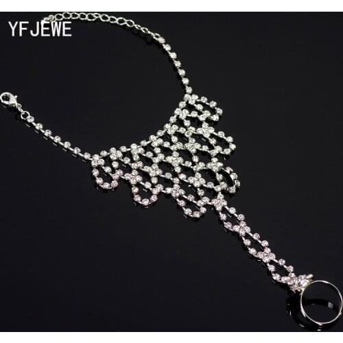 YFJEWE Wholesale 10 pc/lot Tassels Rhinestone Chain Bracelets Bangle For Women Jewelry Christmas Girl Gifts White Bracelet #B110