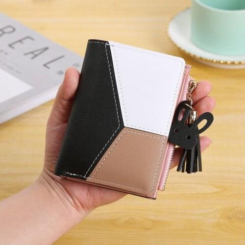 2020 Women Tassel Korean Short Wallet New Ms Mini Coin Purse Multifunction Zipper Wallet Money Bag Lady Girl Gift