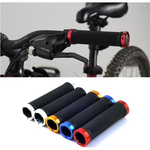 1 Pair MTB Mountain Road Bike Bicycle Handlebar Grips Smooth Soft Rubber Anti-slip Covers Lock-on Bar Grips End Bike Accessories