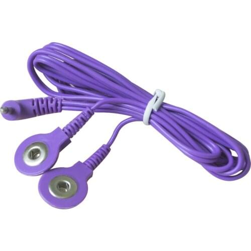 10Pcs 2.5mm Safety Double Head Button Type Electrode Wires Connection Cables Wire For Digital Therapy Machine Massager 2in1