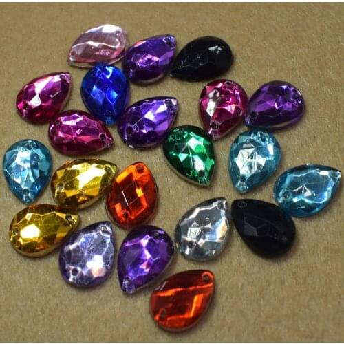100PCS Sew on Rhinestones Drop Crystal Sew on Rhinestone Diamond for Clothes Crystal Stones Decorations for Nail Rhinestone