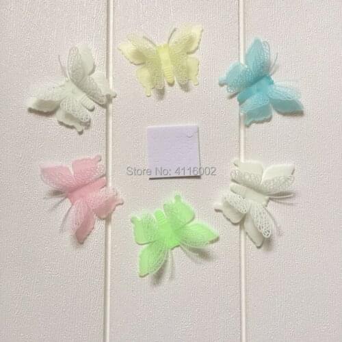 300Sets 6PCS/Set Luminous Double Layer Butterfly Sticker Wall Sticker Decoration Fluorescent Living Bedroom Home Decor