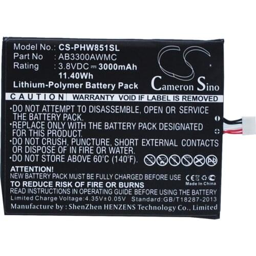 CS 3000mAh / 11.40Wh battery for Philips W8510, Xenium W8510 AB3300AWMC