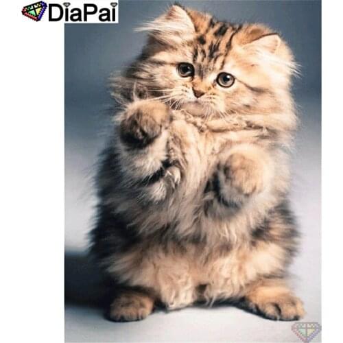 DIAPAI 5D DIY Diamond Painting 100% Full Square/Round Drill "Animal cat" Diamond Embroidery Cross Stitch 3D Decor A22402