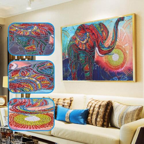 5D Diy Special Shaped Daimond Painting Animal Rhinestones 3D Diamond Paintings Crystal Drill Embroidery Animal Elephant Decor