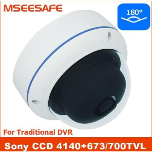 Mseesafe CCTV Analog 700TVL 180 Degree Fisheye Video Surveillance Camera With OSD Menu BNC Cable Connect to Traditional Old DVR