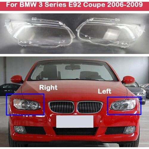 Auto Case For BMW 3 series Coupe E92 E93 2006-2009 M3 328i 335i 330i Car Front Headlight Glass Lamp Shell Lens Light Caps Cover