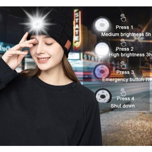 New Smart Music Cap Bluetooth5.0 LED Lighted Cap Built-in Stereo Speakers USB charging Wireless Hifi Headset Headphone Speaker