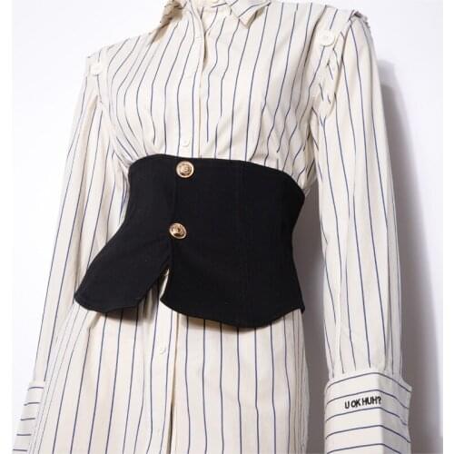 Brand Office Ladies Elastic Slim Corset Belt denim Fabric Irregular Waist belt Wide cummerbund Girdle Elegant Female Cinch Strap