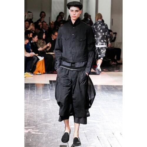 Yards mens trousers Male fashion elegant male culottes male fashion wide leg pants loose 2020 The singers clothing