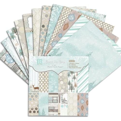 Sounds of snow Scrapbooking paper pack of 24 sheets handmade craft paper craft Background pad Z318