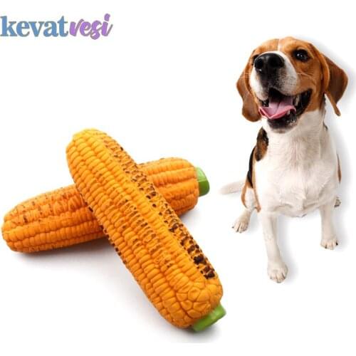 Pet Dog Toy Corn Shape Dog Chew Toy Sound Bite Resistant Latex Simulation Teeth Cleaning Toys Puppy Pet Supplies