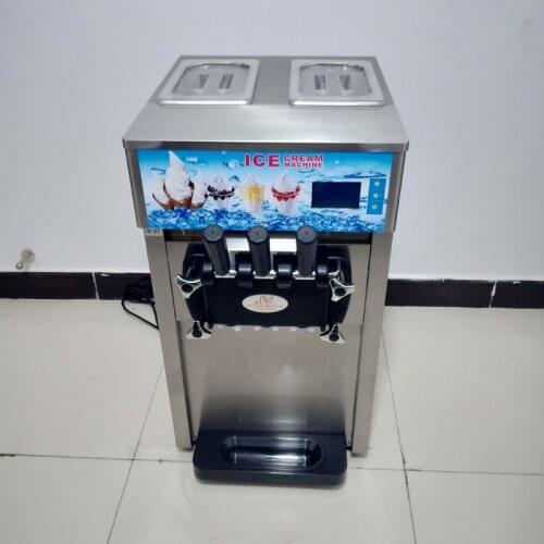Sweet Cone Soft Ice Cream Machine LCD Display Desktop Ice Cream Makers Stainless Steel Ice Cream Production Machine