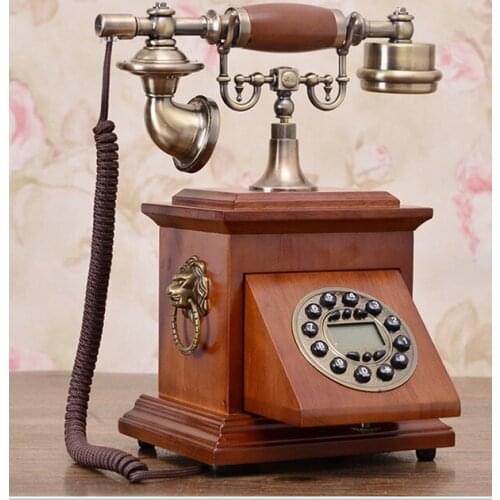 Fashion wood telephone Antique Telephone antique vintage old-fashioned phone/Caller ID/Hands-free/backlit blue