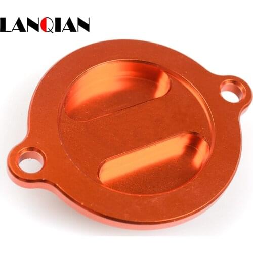 Orange CNC Aluminum Refit Engine Oil Filter Cover Cap for 125 200 390 690 RC 125 200 390 PCX LOGO