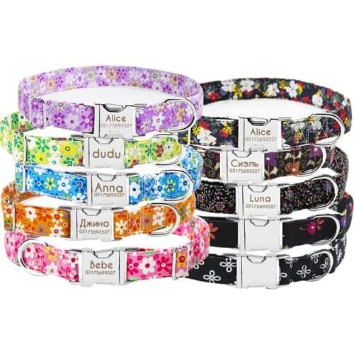 Collar things for dogs cats supplies Engraved ID Tag Nameplate name Custom pet products Pretty for small big dogs