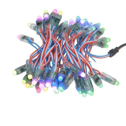 50Pcs WS2811 RGB LED Pixels Light Individually Addressable 12mm Diffused Digital Full Color LED Pixel Module Light DC12V