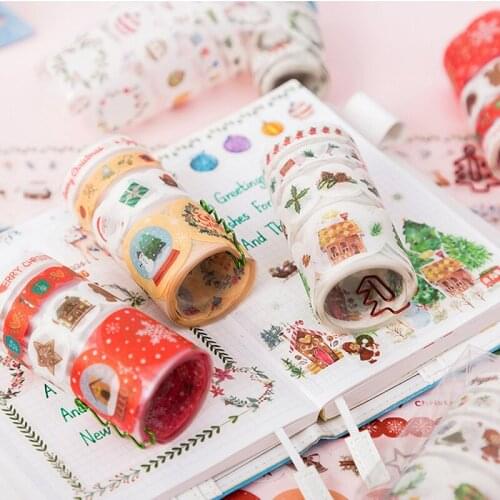 Christmas Serise Masking Tape 1PC Paper Clip Set DIY Scrapbooking Hand Account Sticker Decoration Materials