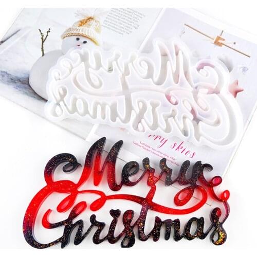 Crystal Epoxy Resin Mold Xmas Series DIY Christmas Tree Letter Home Decorative New Year Festival Silicone Model Art Crafts Tools