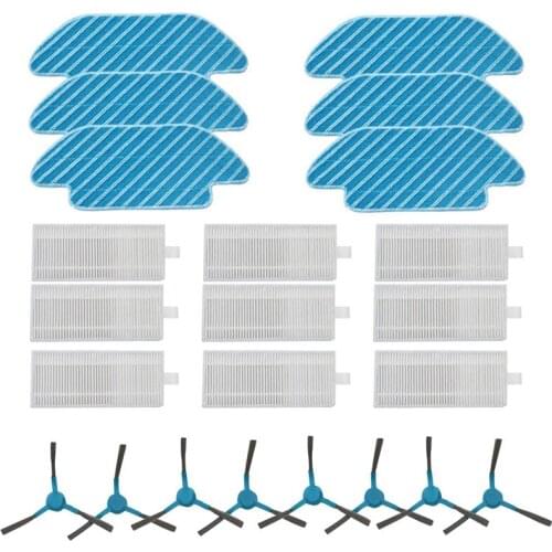 Replacement Filter Side Brush Mop Cloth for Cecotec Conga 4090 Vacuum Cleaner Robot Sweeper for Conga 4090 Refills