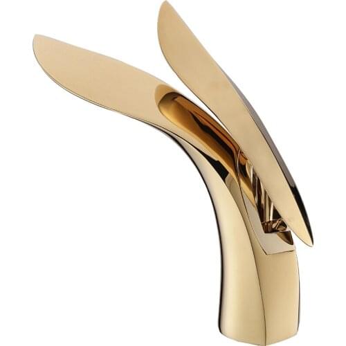 Basin Faucets Bath Water Basin Mixer Taps Bathroom Faucet Hot and Cold Golden plated Brass Toilet Sink Water Crane Gold Mixer