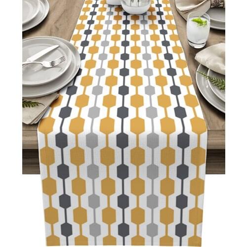 Middle Ages Modern Abstract Geometry Table Runner Luxury Wedding Decoration Table Cover Christmas Decoration Tablecloth