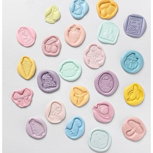 Special-shaped wax print birthday card fruit small animal seal decoration gift invitation seal embossed lacquer DIY craft