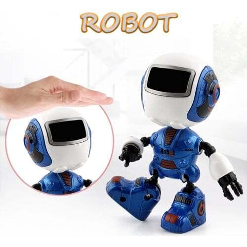 Smart Mini Robot Cute Alloy Robot Lighting Voice Intelligence Induction Joint Rotation Toys For Children Boys Birthday Gift