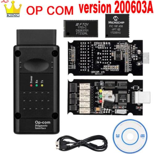 New V1.99 OPCOM for op-el OP COM interface with PIC18F458 FTDI FT232RL OP-COM ope-l Diagnostic scanner professional Opcom 1.99