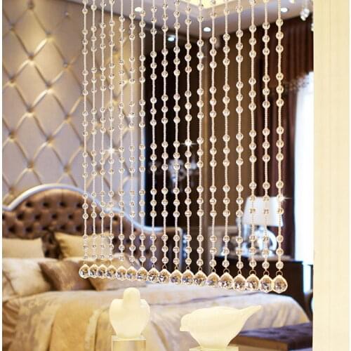 Beaded Curtain String Door Window Room Panel Glitter Crystal Ball Tassel String Line Door Window Curtain Room Divider Decorative